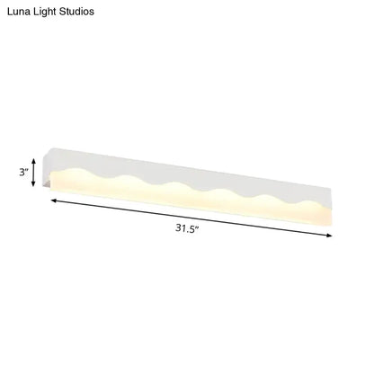 Modern White Wave LED Vanity Light Fixture