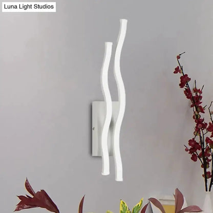 Modern White Waving Acrylic Wall Lamp Fixture Led