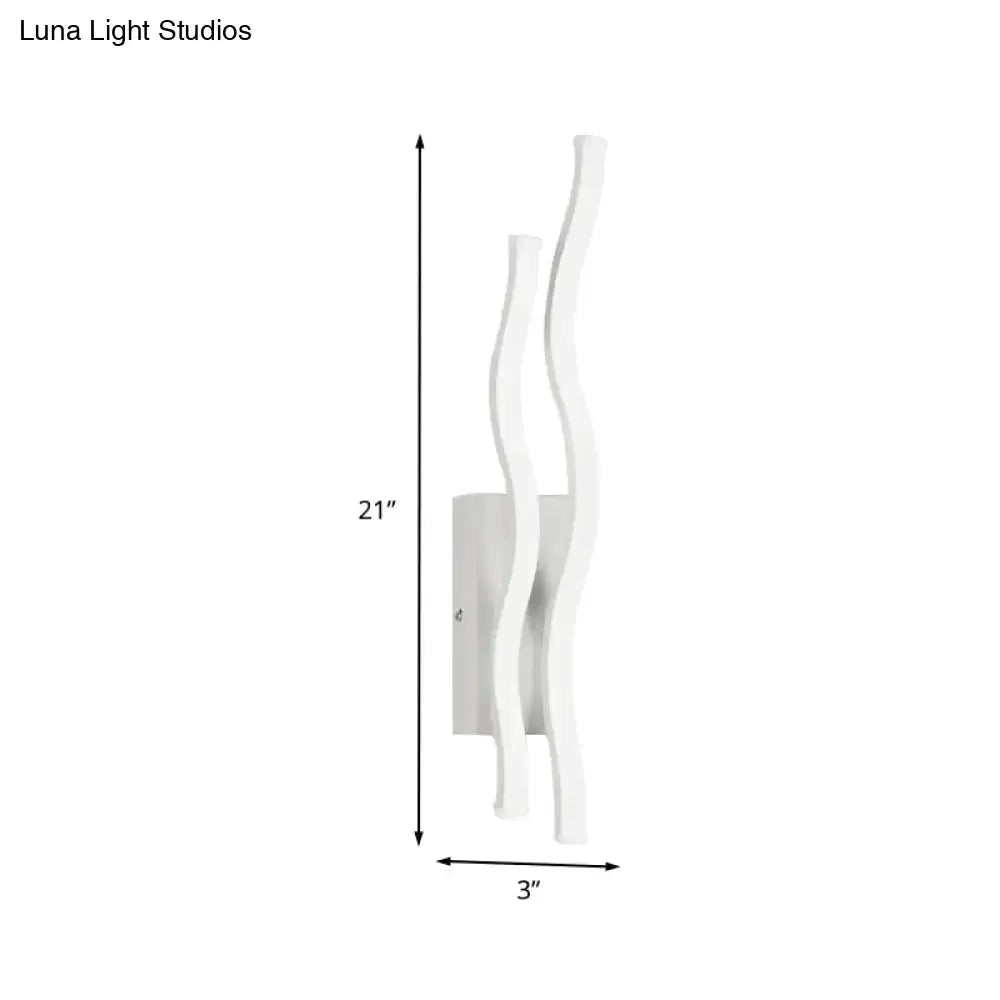 Modern White Waving Acrylic Wall Lamp Fixture Led