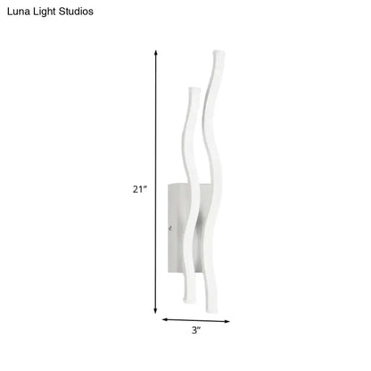 Modern White Waving Acrylic Wall Lamp Fixture Led