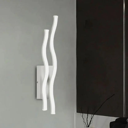 Modern White Waving Acrylic Wall Lamp Fixture Led