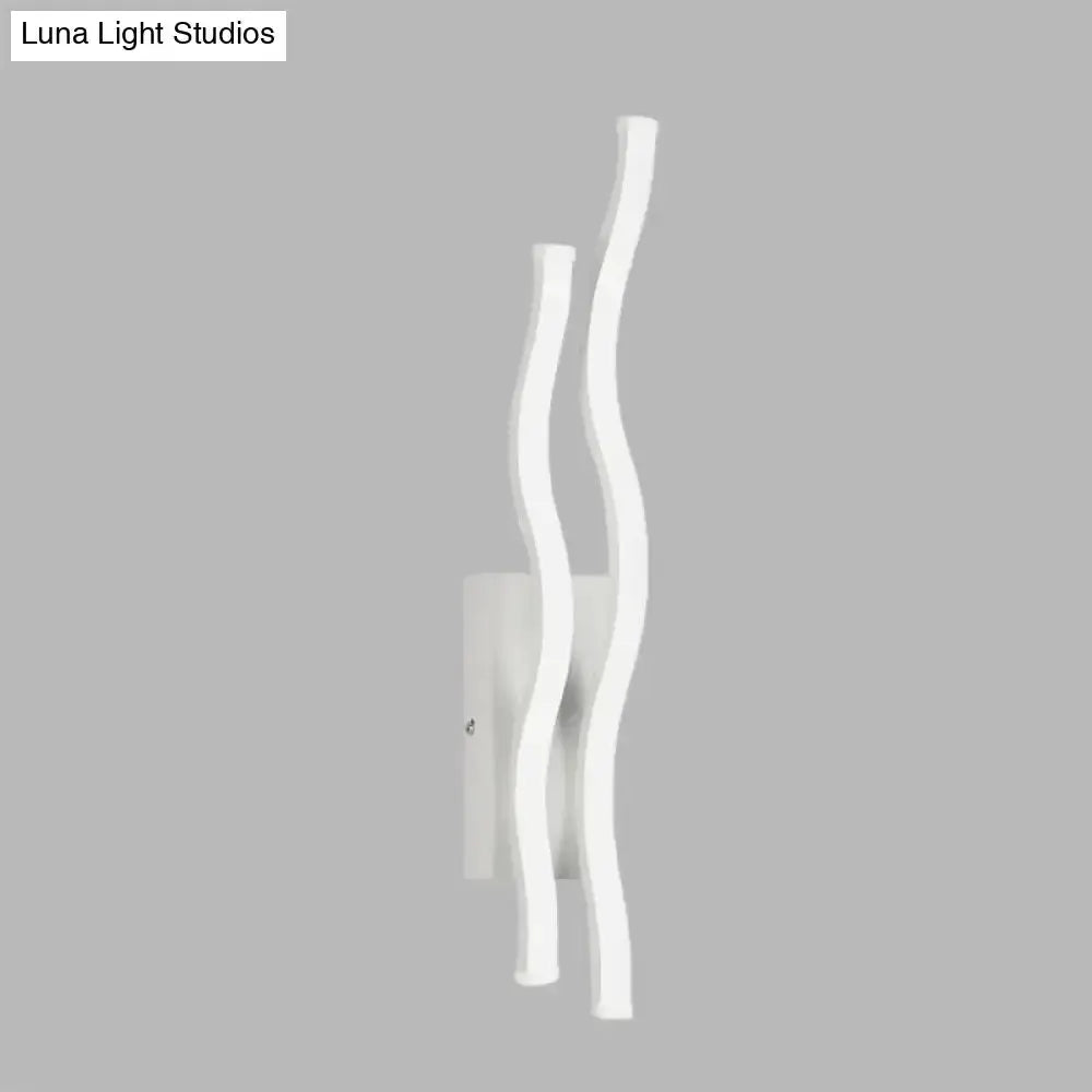 Modern White Waving Acrylic Wall Lamp Fixture Led