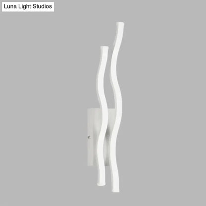 Modern White Waving Acrylic Wall Lamp Fixture Led