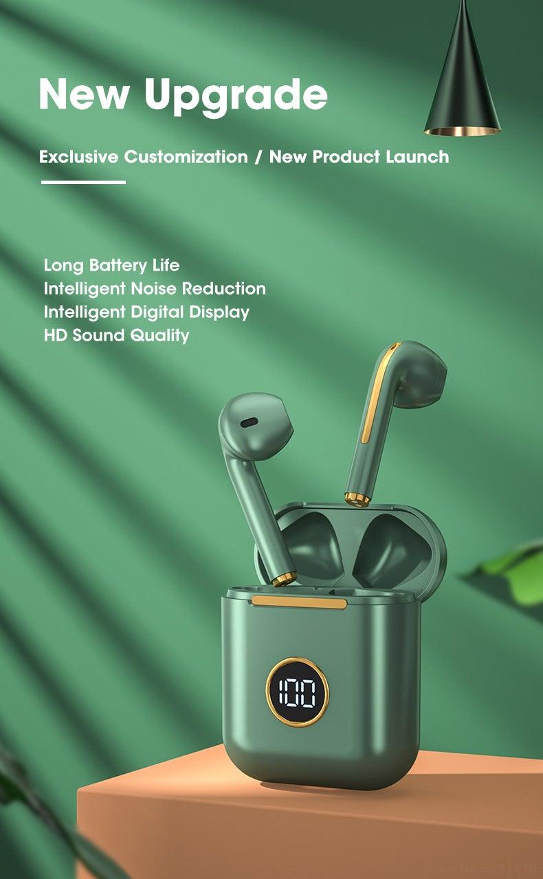 Stevvex ST10SMYF43TYKB green wireless in-ear headphones with charging case on Tampa Home & Garden Store
