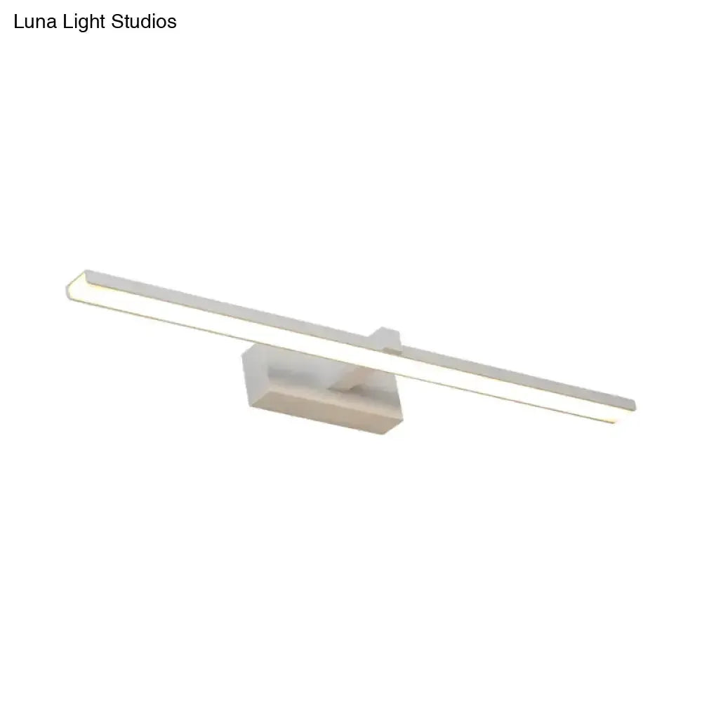 Modern White and Wood Led Wall Lamp For Vanity