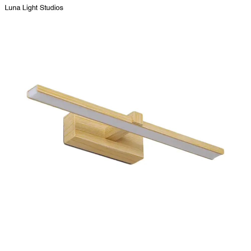 Modern White and Wood Led Wall Lamp For Vanity