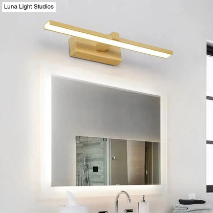 Modern White and Wood Led Wall Lamp For Vanity