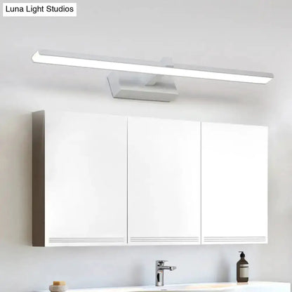 Modern White and Wood Led Wall Lamp For Vanity