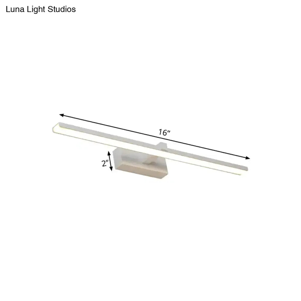 Modern White and Wood Led Wall Lamp For Vanity