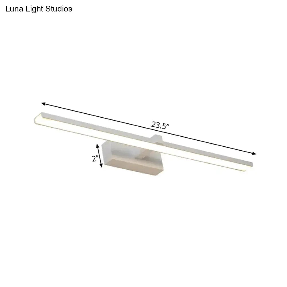 Modern White and Wood Led Wall Lamp For Vanity