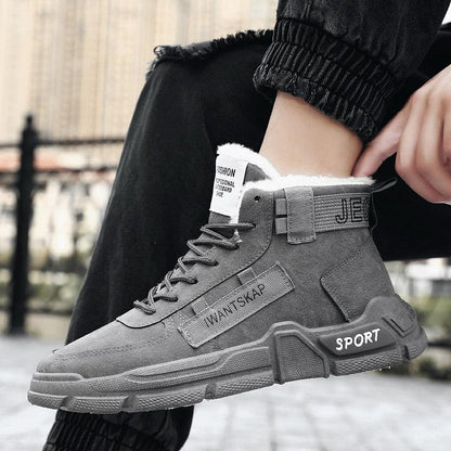 Winter boots gray high-top with shearling lining and rugged sole on Tampa Home & Garden Store
