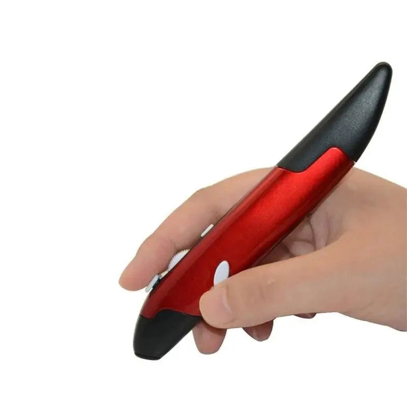 Stevvex red wireless vertical pen mouse with adjustable DPI on Tampa Home & Garden Store