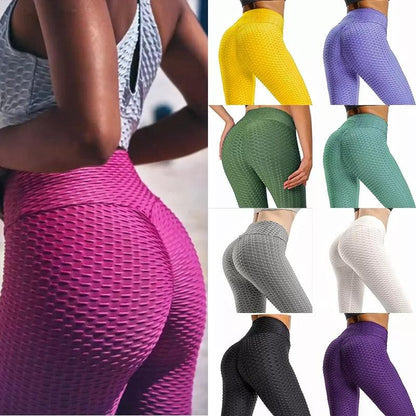 Seamless yoga leggings set in multiple colors with honeycomb texture, high waist Stevvex on Tampa Home & Garden Store