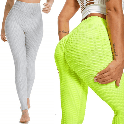 Seamless yoga leggings set: grey honeycomb and neon lime leggings (2) by Stevvex on Tampa Home & Garden Store