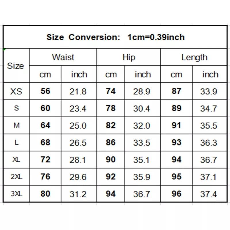 Stevvex leggings size chart with waist, hip and length tables from XS to 3XL on Tampa Home & Garden Store