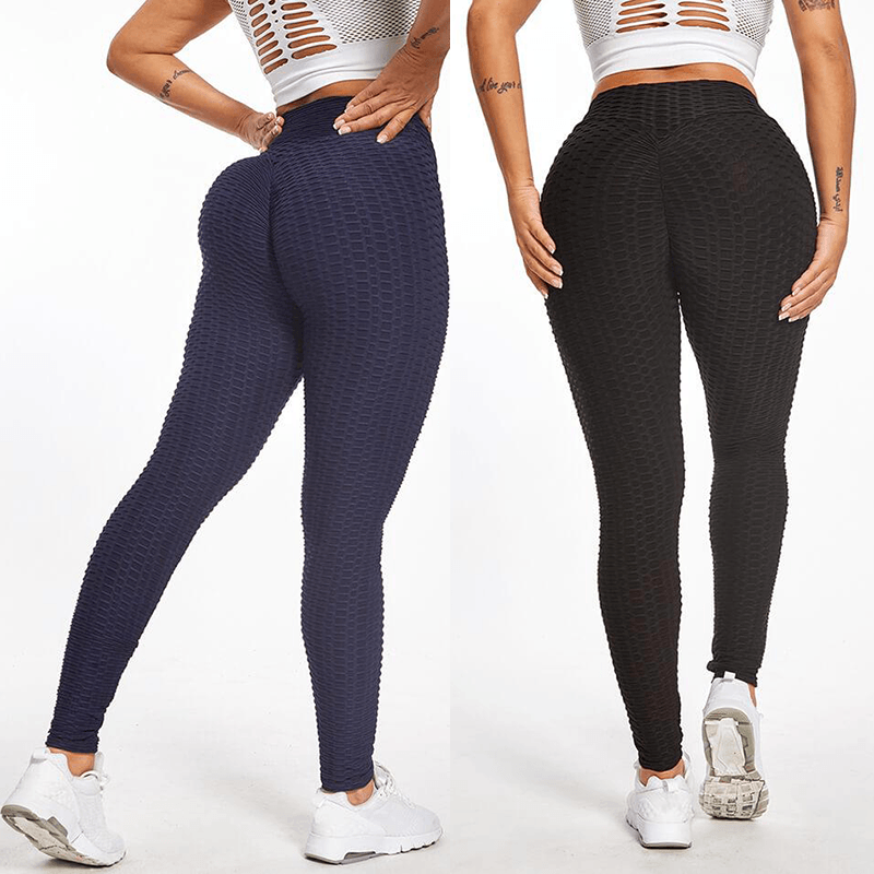 Stevvex ST75LGFJJ447 seamless yoga leggings navy black high-waist pattern two pairs on Tampa Home & Garden Store