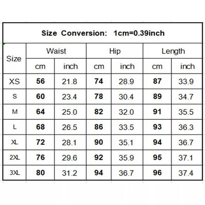 Stevvex leggings size chart with waist, hip and length measurements from XS to 3XL on Tampa Home & Garden Store