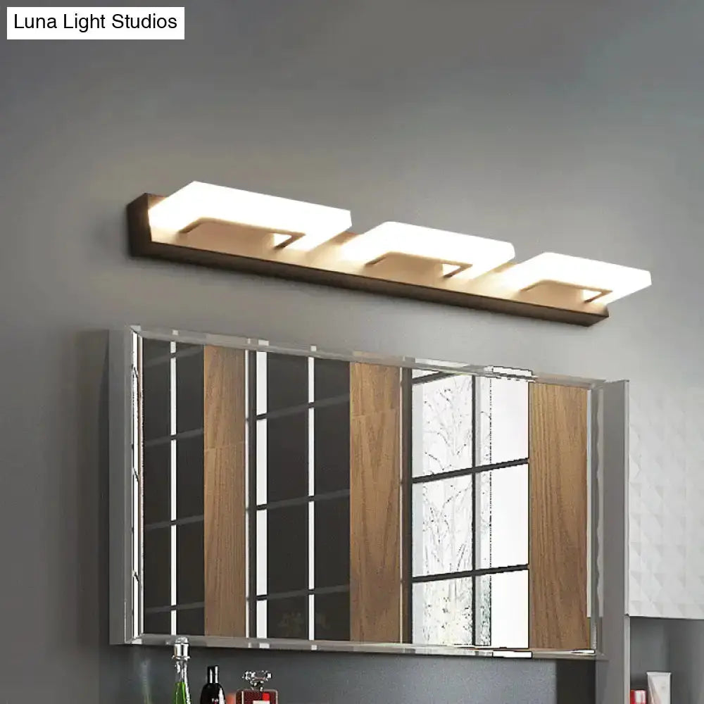 Modern wood acrylic vanity sconce with white shade for wall lighting by Decorbites on Tampa Home & Garden Store