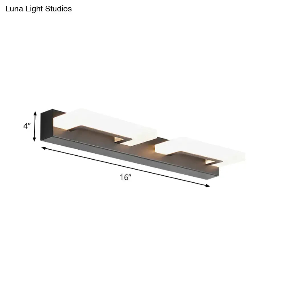 Modern wood acrylic vanity sconce with white rectangular shades, 16 inches long Decorbites on Tampa Home & Garden Store