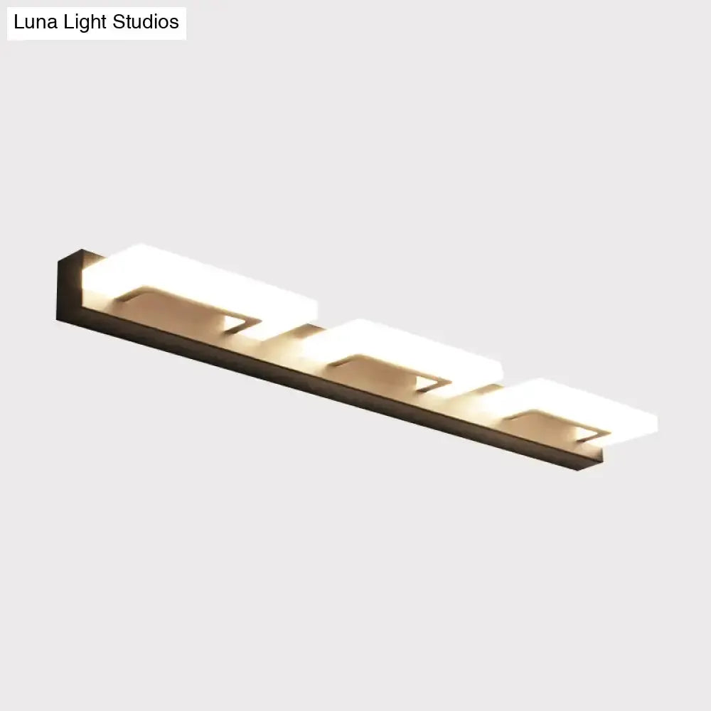 Modern wood acrylic rectangle vanity sconce with warm white LED bar Decorbites on Tampa Home & Garden Store