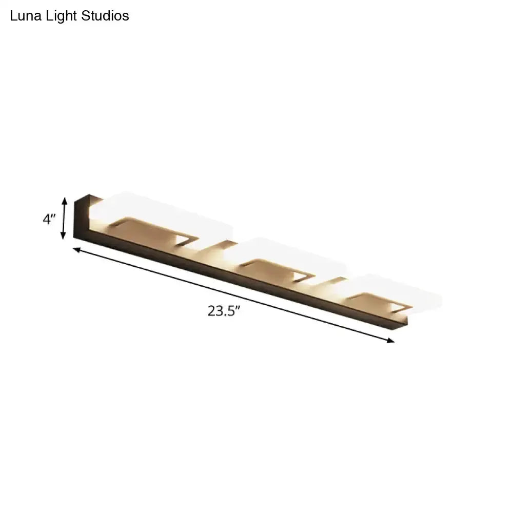 Decorbites modern wood acrylic rectangle vanity sconce for bathroom, 23.5in long, 4in high on Tampa Home & Garden Store