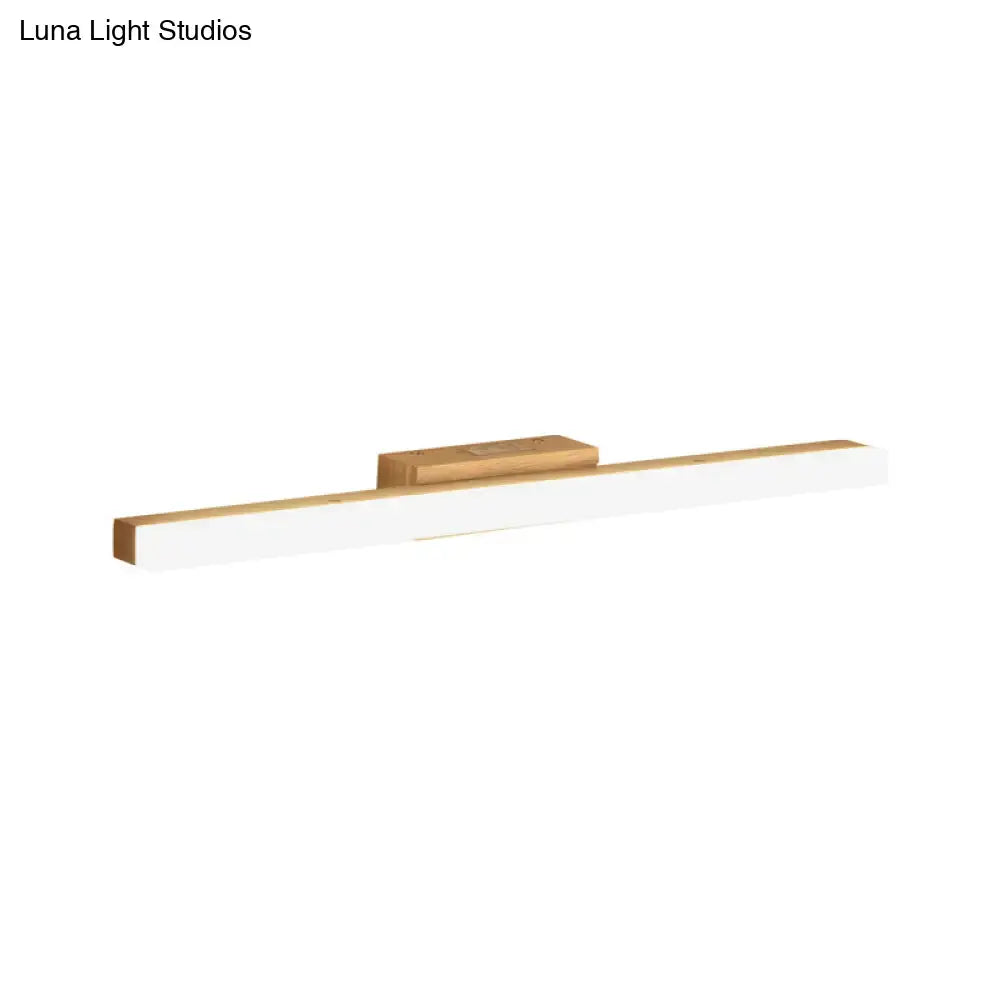 Beige wood vanity light bar with brass mount by Decorbites on Tampa Home & Garden Store