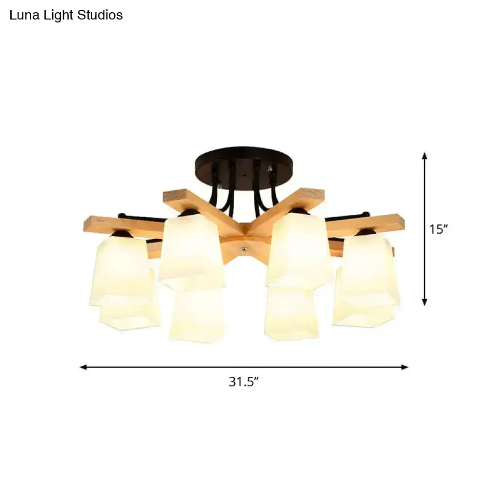 Five-light black milk glass light fixture with wood arms by Decorbites, Home & Garden on Tampa Home & Garden Store