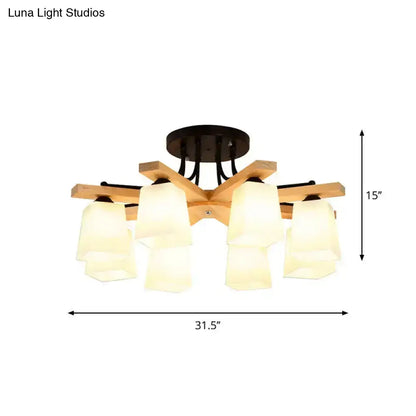 Five-light black milk glass light fixture with wood arms by Decorbites, Home & Garden on Tampa Home & Garden Store