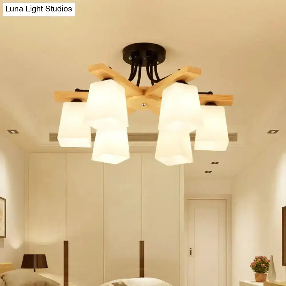 Black Milk Glass Light by Decorbites ceiling chandelier with cross arms and white glass shades on Tampa Home & Garden Store