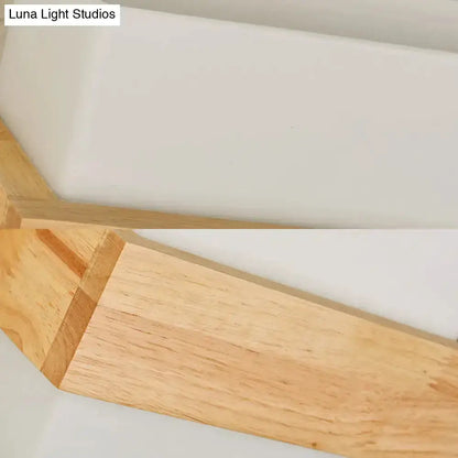 Modern Wood Deco Milk Glass Wall Lamp Sconce