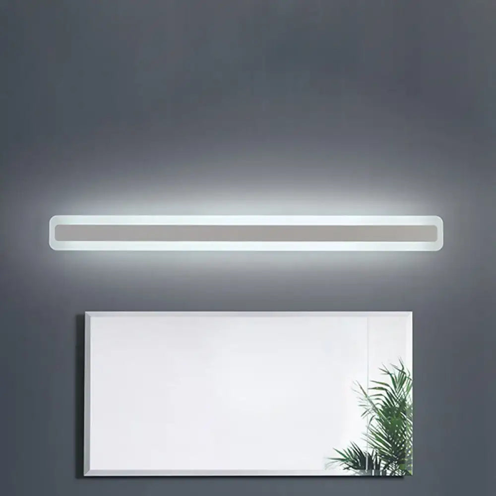 Decorbites modern yellow-gray LED bathroom vanity light strip with white illumination above mirror on Tampa Home & Garden Store