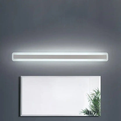Decorbites modern yellow-gray LED bathroom vanity light strip with white illumination above mirror on Tampa Home & Garden Store