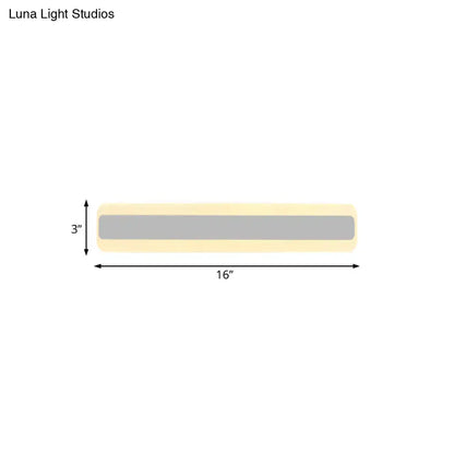 Decorbites yellow-gray LED vanity light strip, 16in long with gray center bar and warm glow on Tampa Home & Garden Store