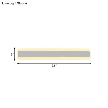 Decorbites yellow gray LED bathroom vanity light strip, 19.5in long, 3in high, warm glow on Tampa Home & Garden Store