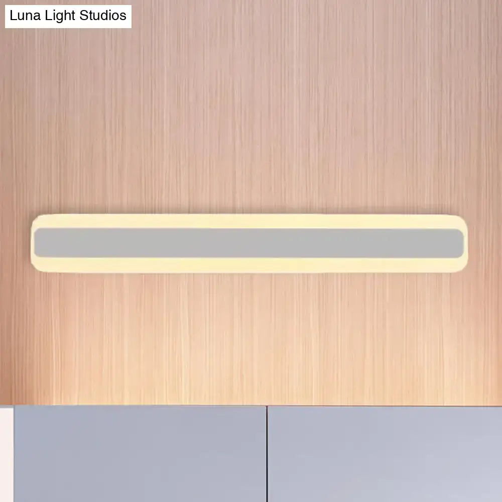 Modern yellow gray LED white light vanity strip by Decorbites mounted on wood wall on Tampa Home & Garden Store