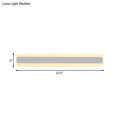 Modern yellow and gray LED vanity light strip, white light, 23.5in long, Decorbites on Tampa Home & Garden Store