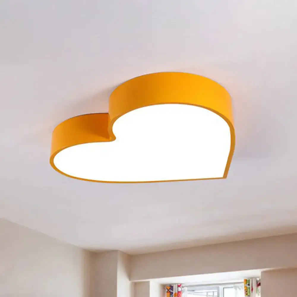 Yellow Heart Flush Light heart-shaped flush mount ceiling fixture by Decorbites on Tampa Home & Garden Store