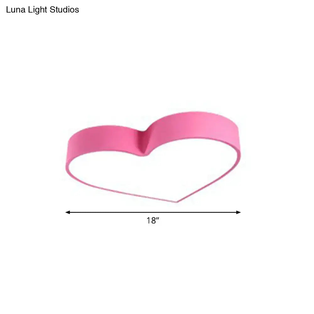 Yellow Heart Flush Light by Decorbites, pink heart shaped flush mount fixture on Tampa Home & Garden Store