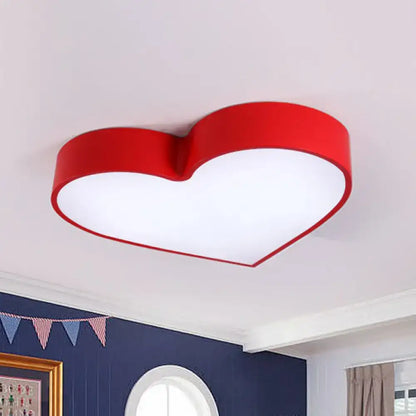 Yellow Heart Flush Light flush mount fixture with red frame and white diffuser Decorbites on Tampa Home & Garden Store