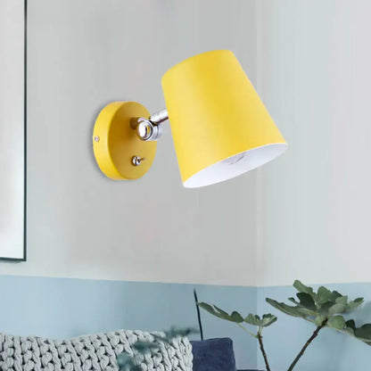 Yellow metal wall sconce light by Decorbites with adjustable chrome arm and yellow shade on Tampa Home & Garden Store