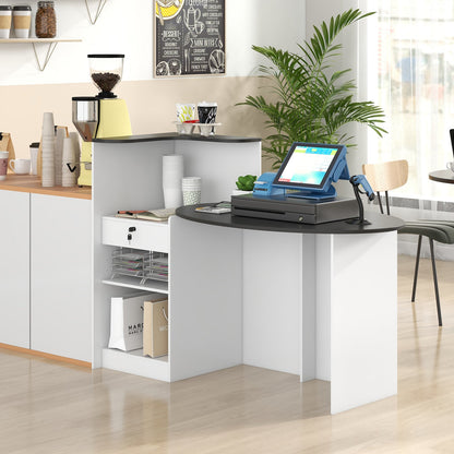 Mostrador de recepción moderno con mesa ovalada - Negro