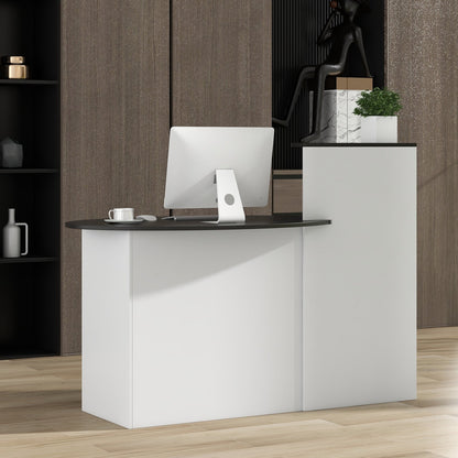 Mostrador de recepción moderno con mesa ovalada - Negro