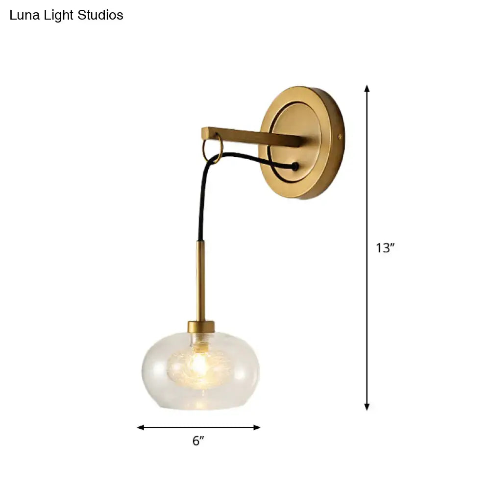 Amber White Glass Sconce with brass wall-mount and clear bubble glass shade by Decorbites on Tampa Home & Garden Store
