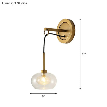 Amber White Glass Sconce with brass wall-mount and clear bubble glass shade by Decorbites on Tampa Home & Garden Store