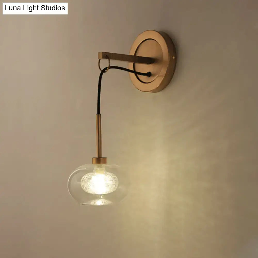 Amber White Glass Sconce by Decorbites, brass wall mount with clear glass globe on Tampa Home & Garden Store