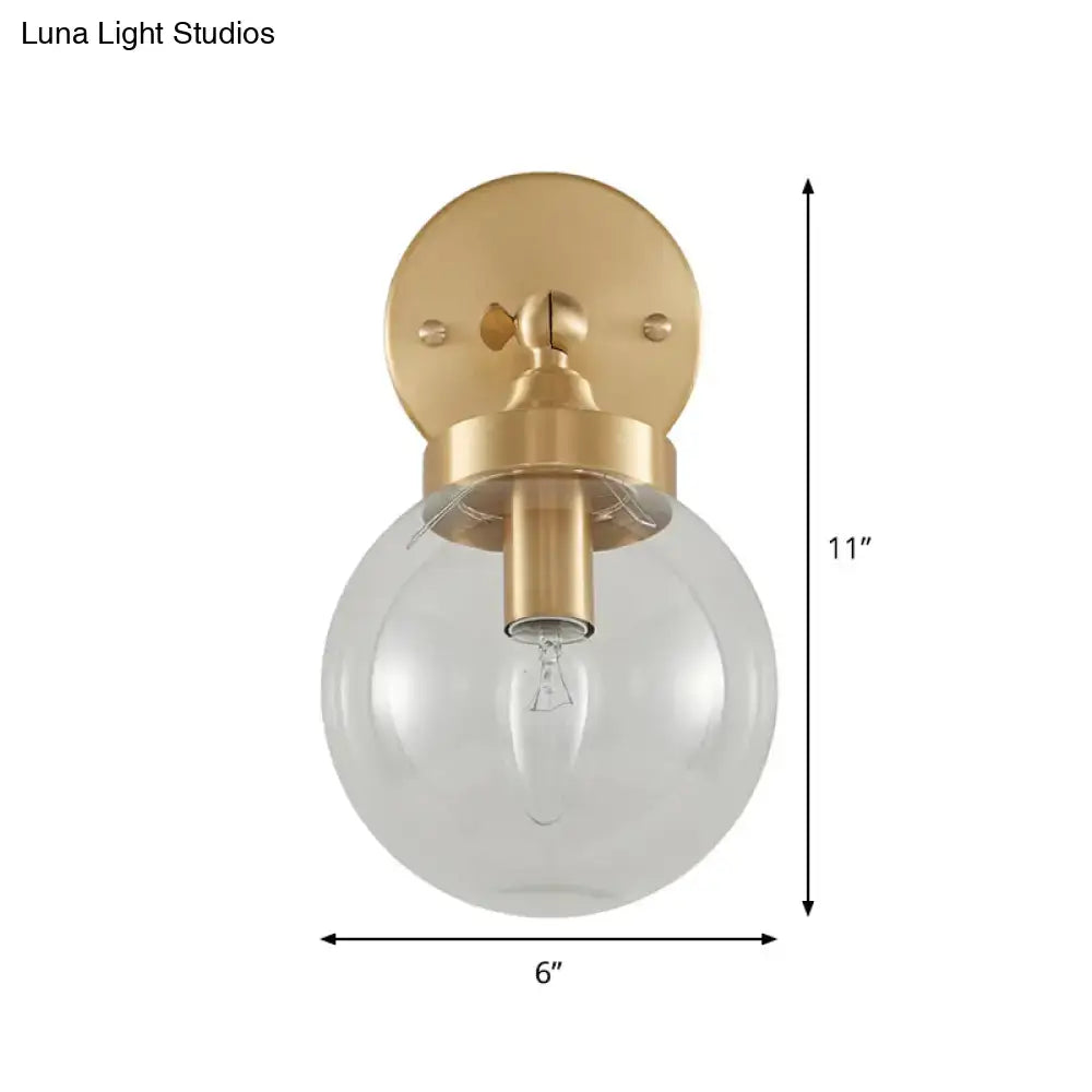 Decorbites brass ball rotatable wall lamp with clear glass globe, brass finish wall sconce on Tampa Home & Garden Store
