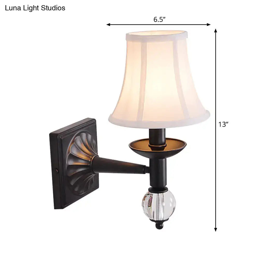 Black White Bell Sconce with adjustable fabric shade by Decorbites, wall-mounted lighting on Tampa Home & Garden Store