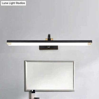 Modernist Black and Gold Linear Vanity Bath Light