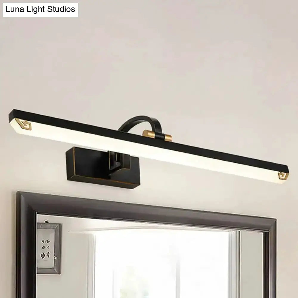 Modernist Black and Gold Linear Vanity Bath Light