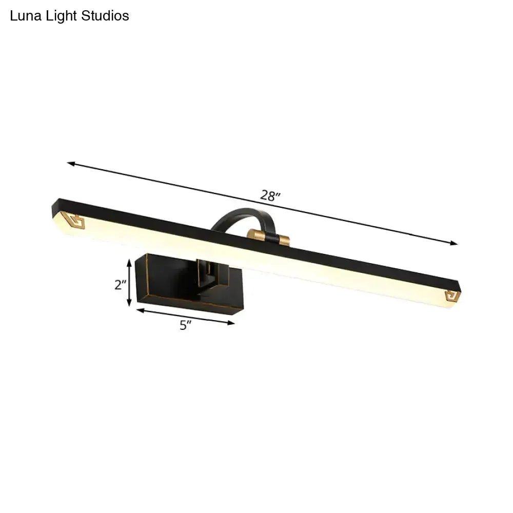 Modernist Black and Gold Linear Vanity Bath Light